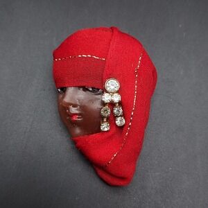 Lady Face Head Brooch Artisan Handcrafted Linda Rosshirt